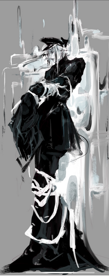 A CAIN demon hunter with abilities warping time and space, corrupting their figure along the same dimensions.