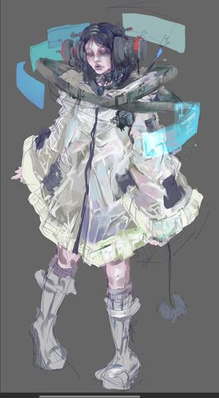 Daiyu, an online streamer and MMO addict who cannot distinguish between herself and her virtual personas- fused into the internet itself.
