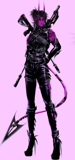 A bioengineered weapon bound by loyalty, his interests and figure under another's authority.