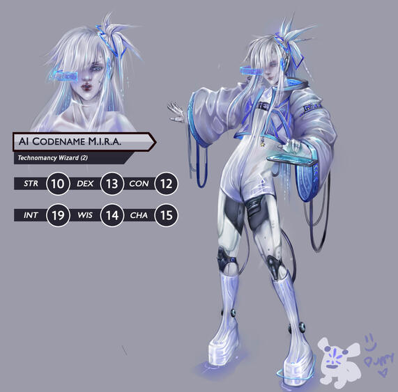 A prototype android stolen and reoutfitted with the mind of a scientist's lost lover.